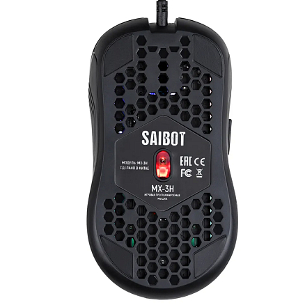 Мышь проводная оптическая TFN Saibot MX-3H с подсветкой 6 кнопок 7200 dpi игровая черная