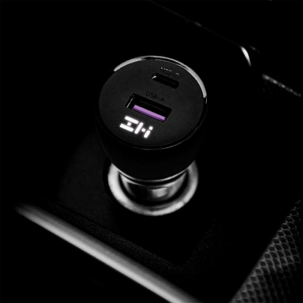 Зарядное устройство автомобильное с USB и Type-C входами 5А 45W Xiaomi ZMI AP721 (быстрая зарядка QC 3.0, PD) черное