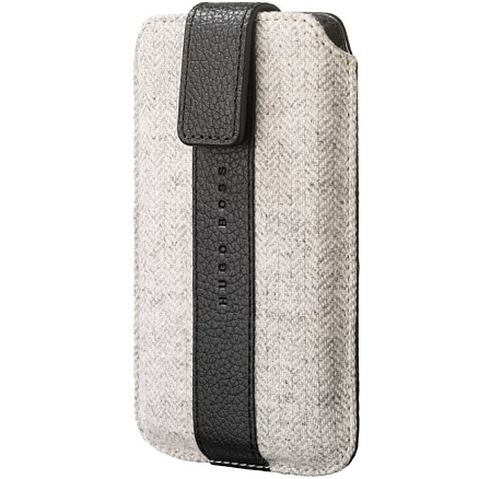 Чехол для телефона 4.5 дюйма текстильный с язычком Hugo Boss Highlands Alness серый