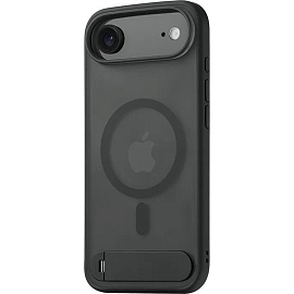 Чехол для iPhone 17 Air гибридный с подставкой uBear Clip 360 Mag Magsafe прозрачно-черный