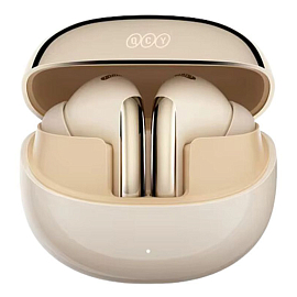 Наушники TWS беспроводные Bluetooth QCY MeloBuds Pro вакуумные с микрофоном золотистые