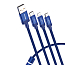Кабель USB - MicroUSB, Lightning, Type-C 1,2 м 3.5A плетеный Baseus Data Faction синий