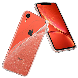 Чехол для iPhone XR гелевый с блестками Spigen SGP Liquid Crystal Glitter прозрачный