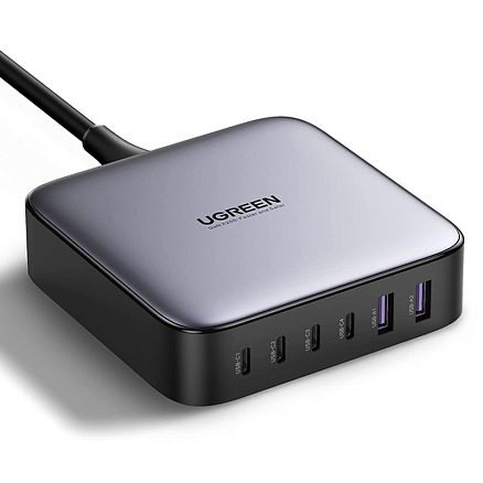 Зарядное устройство сетевое с 2 USB и 4 Type-C входами 200W Ugreen CD271 (быстрая зарядка PD) черное
