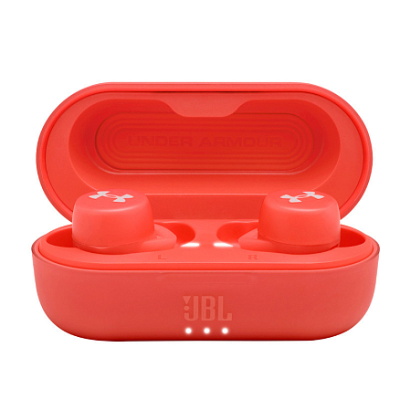 Наушники TWS беспроводные JBL UA Streak вакуумные с микрофоном для спорта красные