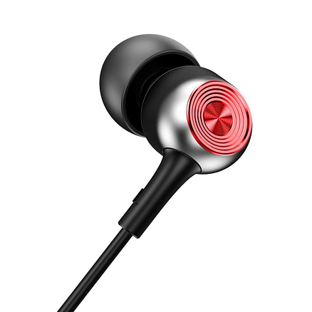 Наушники Baseus Encok P02 в разъём Lightning вакуумные с микрофоном и пультом черно-серые