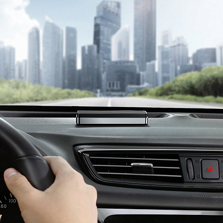 Автовизитка на липучке Baseus Moonlight Box серая