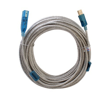 Кабель-удлинитель USB 2.0 (папа - мама) длина 20 м Dtech DT-5028 с питанием и ферритами