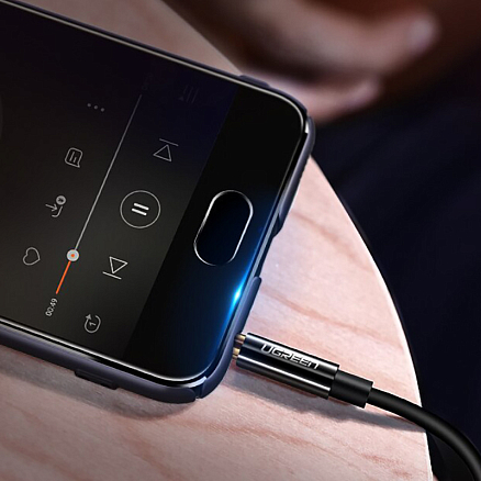 Разветвитель наушников 3,5 мм 3 pin - 2 х 3,5 мм (папа - мама, мама) 20 см Ugreen AV134 черный