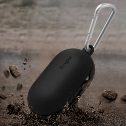 Чехол для наушников Samsung Galaxy Buds, Buds+ силиконовый Ringke черный