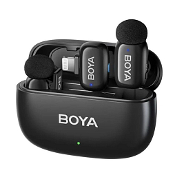 Радиосистема для записи звука с петличным микрофоном Lightning/Type-C Boya Mini-12 черная