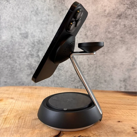 Беспроводная зарядка 3-в-1 MagSafe для телефона, Apple Watch и AirPods 15W с ночником McDodo CH-4952 черная