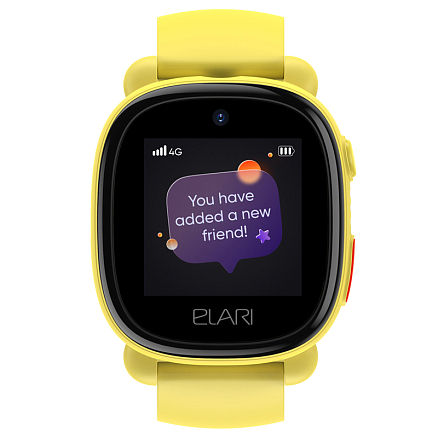 Детские умные часы с видеозвонками, GPS и Wi-Fi трекером Elari KidPhone 4G Lite желтые