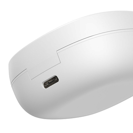 Наушники TWS беспроводные Bluetooth Baseus Encok WM01 Plus вакуумные с микрофоном белые
