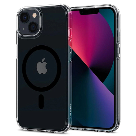 Чехол для iPhone 13 гибридный Spigen Ultra Hybrid MagSafe прозрачно-черный