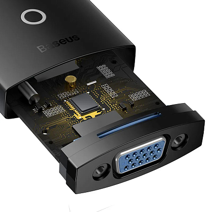 Переходник HDMI- VGA (папа - мама) длина 0,2 м Baseus Lite Series черный