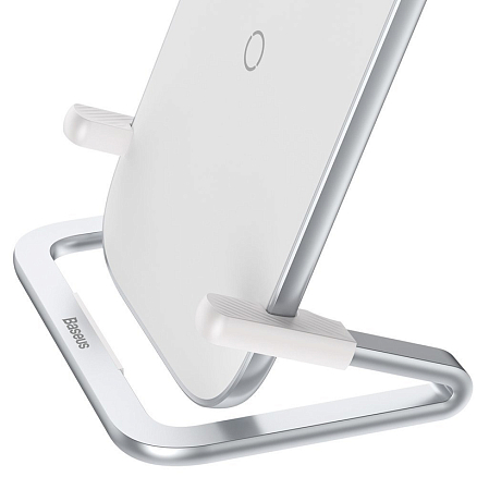 Беспроводная зарядка для телефона 15W Baseus Rib (быстрая зарядка) белая