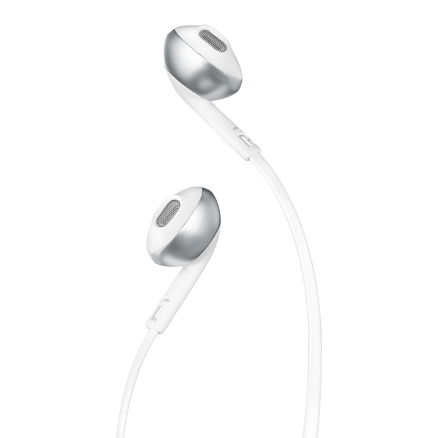 Наушники JBL Tune Tune 205 вкладыши с микрофоном и плоским проводом бело-серебристые