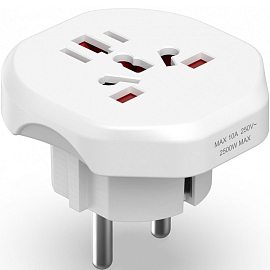 Переходник для европейской розетки универсальный TFN белый