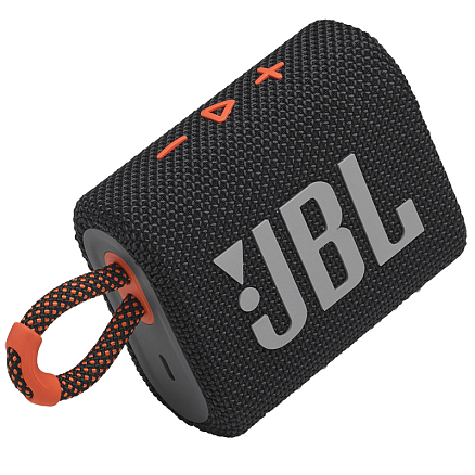 Портативная колонка JBL Go 3 с защитой от воды черно-оранжевая
