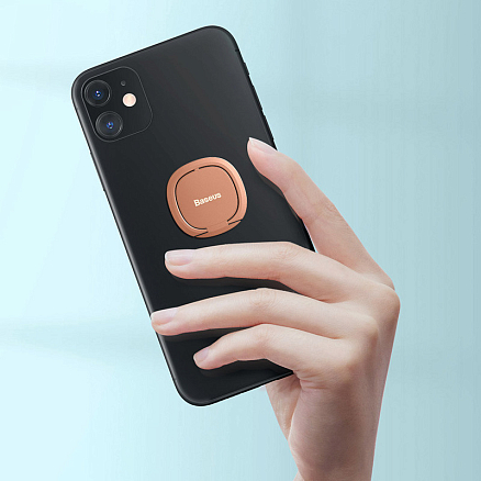 Держатель для телефона на палец Baseus Invisible розовое золото
