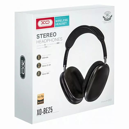 Наушники беспроводные XO BE25 накладные с микрофоном черные