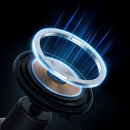 Держатель автомобильный в решетку обдува магнитный с беспроводной зарядкой (быстрая) Baseus CW01 черный