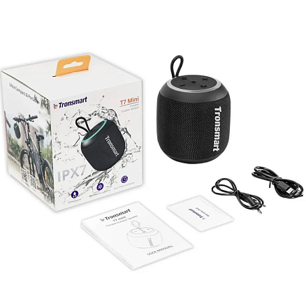 Портативная колонка Tronsmart T7 Mini с защитой от воды, подсветкой и поддержкой MicroSD карт черная