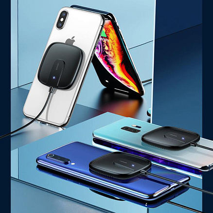 Беспроводная магнитная зарядка MagSafe для iPhone 15W Usams US-CD159 W1 черная