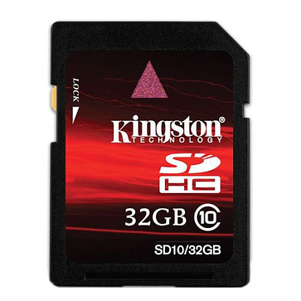 Карта памяти Kingston SDHC 32Gb Class 10 скоростная