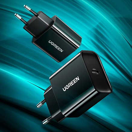 Зарядное устройство сетевое Type-C 20W Ugreen CD137 (быстрая зарядка PD 3.0, QC 3.0) черное