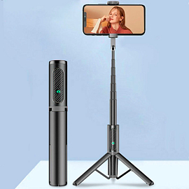 Монопод (палка для селфи) Bluetooth с кнопкой и треногой Nova Phantom 202 черный