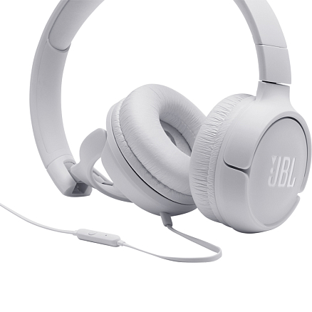 Наушники JBL Tune 500 накладные с микрофоном складные белые