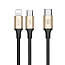 Кабель Type-C - MicroUSB, Lightning 1,2 м 3A плетеный Baseus Rapid черно-золотистый