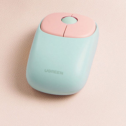 Мышь беспроводная оптическая Ugreen Fun+ MU102-15722 7 кнопок 4000 dpi мятно-розовая