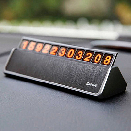 Автовизитка на липучках Baseus Hermit темно-серая