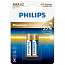 Батарейка LR03 (пальчиковая маленькая AAA) Philips Premium Alkaline LR03M2B/97 упаковка 2 шт.
