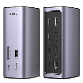 Док-станция с Type-C разъемом и хабом на 13 портов Ugreen CM555 серый