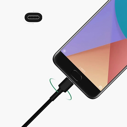 Кабель Type-C - USB для зарядки 1 м 3А плетеный Xiaomi SJV4109GL (быстрая зарядка) черный
