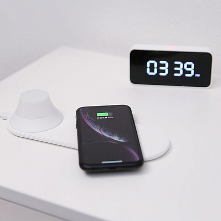 Беспроводная зарядка для телефона с ночником Xiaomi Yeelight YLYD04YI (быстрая зарядка) белая