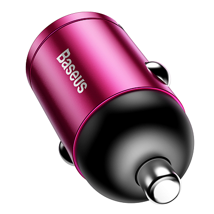 Зарядное устройство автомобильное USB 5А 30W Baseus Tiny Star Mini (быстрая зарядка QC 3.0) розовое