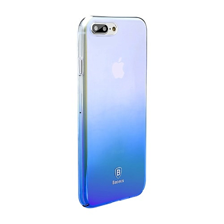 Чехол для iPhone 7 Plus, 8 Plus пластиковый тонкий Baseus Glaze синий