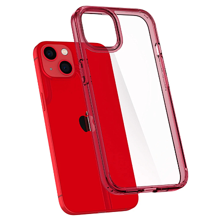 Чехол для iPhone 13 mini гибридный Spigen SGP Ultra Hybrid прозрачно-красный
