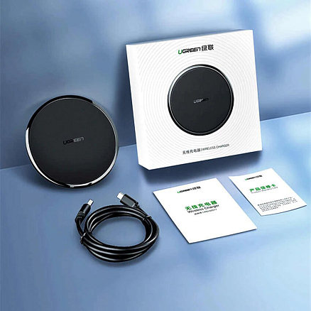 Беспроводная зарядка для телефона Ugreen CD176 (быстрая зарядка) черная