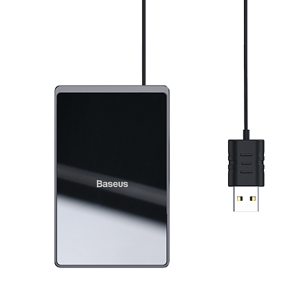 Беспроводная зарядка для телефона ультратонкая 15W Baseus Card (быстрая зарядка) черная
