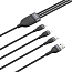 Кабель USB - Lightning, MicroUSB, Type-C 1,2 м 5A 66W плетеный Baseus Flash (быстрая зарядка) черный 