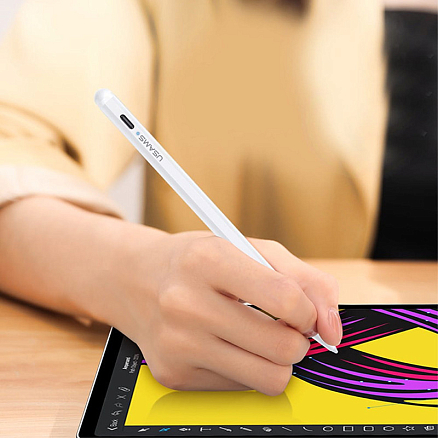 Стилус активный для Apple iPad тонкий 1,2 мм Usams ZB135 белый