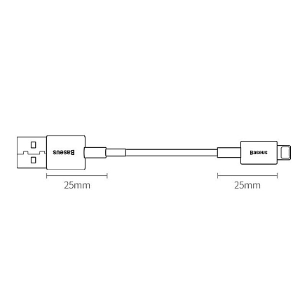 Кабель USB - Lightning для зарядки iPhone 0,25 м 2.4А Baseus Superior белый