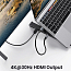 Подставка для ноутбука с переходником Type-C - HDMI 4K 30Hz, 2 х USB 3.0 с картридером SD и MicroSD Ugreen CM359 черная