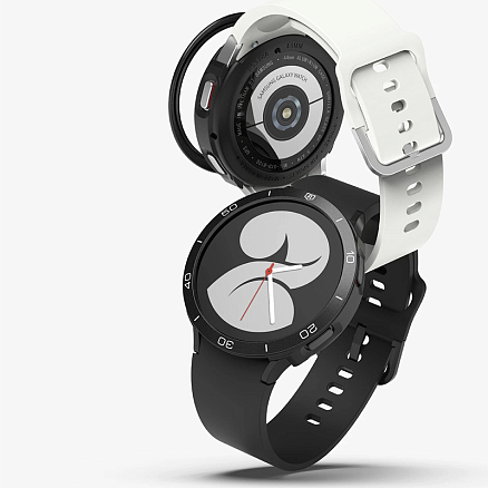 Чехол для Samsung Galaxy Watch 4 40 мм гелевый с металлической рамкой Ringke Air черный